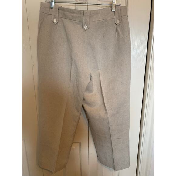 Harve' Benard Vintage Linen blend pants trousers women’s 16 Crop - Picture 5 of 8